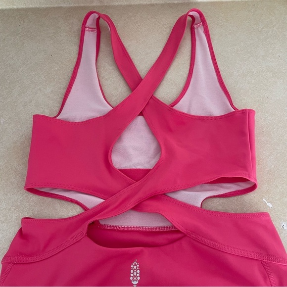 New! FP Movement Free People back it up onesie jumpsuit Pink romper 37774 - Picture 7 of 16